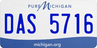 MI license plate DAS5716