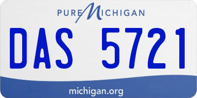 MI license plate DAS5721
