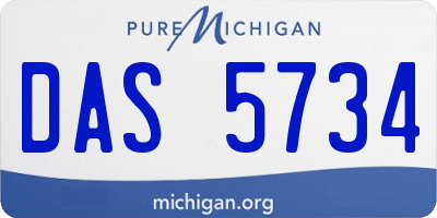 MI license plate DAS5734