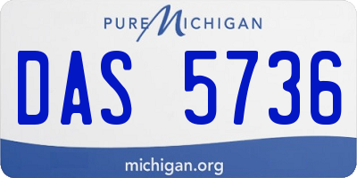 MI license plate DAS5736