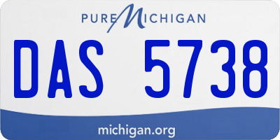 MI license plate DAS5738
