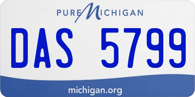 MI license plate DAS5799
