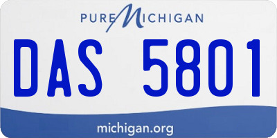 MI license plate DAS5801