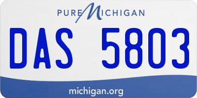 MI license plate DAS5803