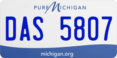 MI license plate DAS5807