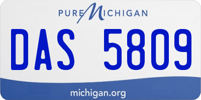 MI license plate DAS5809