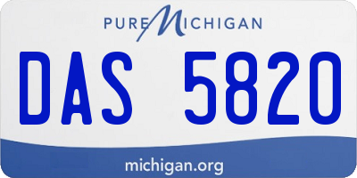 MI license plate DAS5820