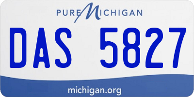 MI license plate DAS5827