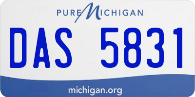 MI license plate DAS5831