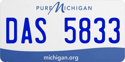 MI license plate DAS5833