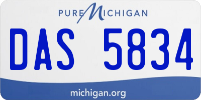 MI license plate DAS5834