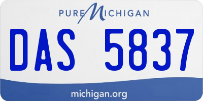 MI license plate DAS5837