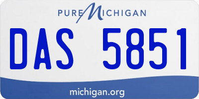 MI license plate DAS5851