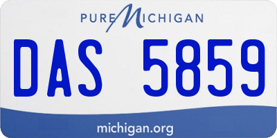 MI license plate DAS5859