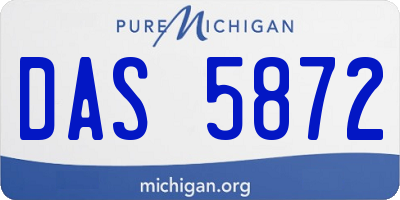 MI license plate DAS5872
