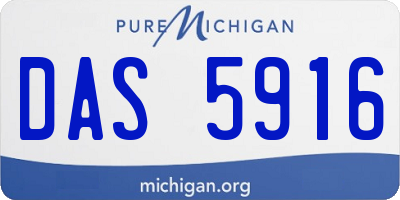MI license plate DAS5916
