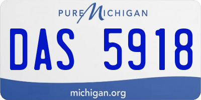 MI license plate DAS5918