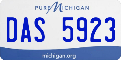 MI license plate DAS5923