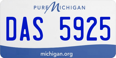 MI license plate DAS5925