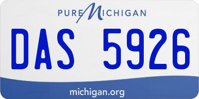 MI license plate DAS5926