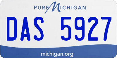 MI license plate DAS5927
