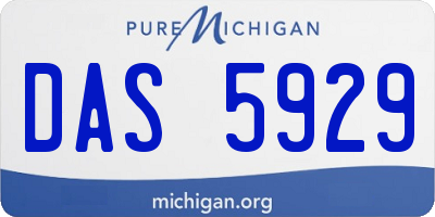 MI license plate DAS5929
