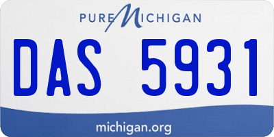 MI license plate DAS5931