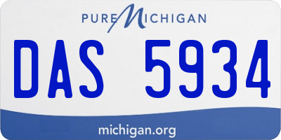 MI license plate DAS5934