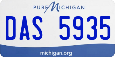 MI license plate DAS5935