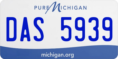 MI license plate DAS5939