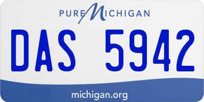 MI license plate DAS5942