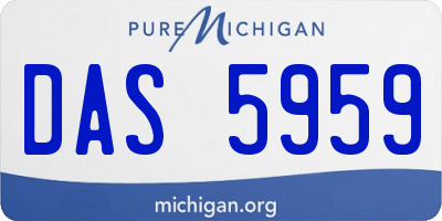 MI license plate DAS5959