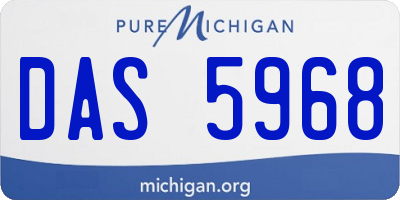 MI license plate DAS5968