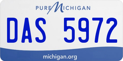 MI license plate DAS5972