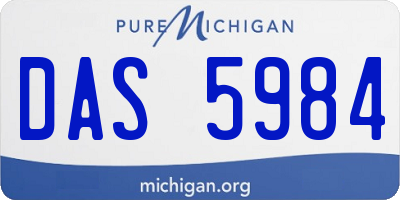 MI license plate DAS5984