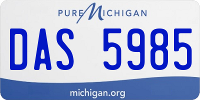MI license plate DAS5985