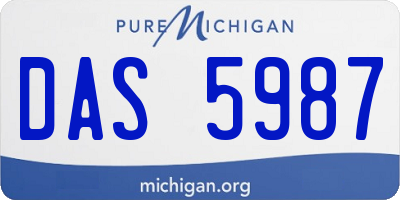 MI license plate DAS5987