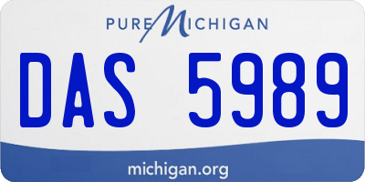 MI license plate DAS5989