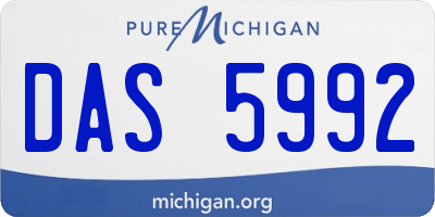 MI license plate DAS5992