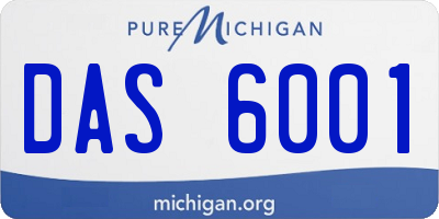 MI license plate DAS6001