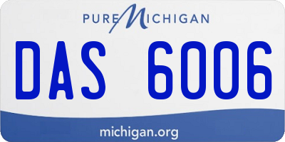 MI license plate DAS6006