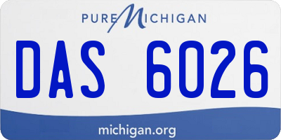 MI license plate DAS6026