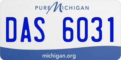 MI license plate DAS6031
