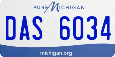 MI license plate DAS6034