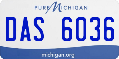 MI license plate DAS6036