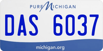 MI license plate DAS6037