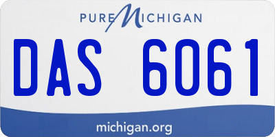 MI license plate DAS6061