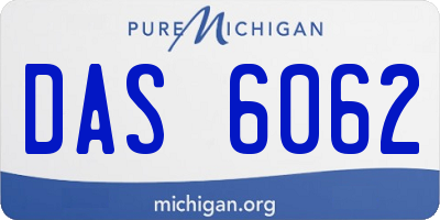 MI license plate DAS6062
