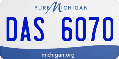 MI license plate DAS6070