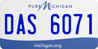 MI license plate DAS6071